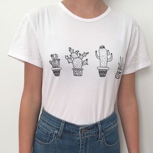 white t-shirt with cacti🌵